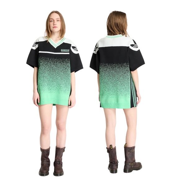 Adidas Originals Basketball Jersey Dress Black Green JJ3144 Women’s M Rare - Picture 5 of 15